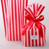 Gift Wrap 30pcs Red And White Striped Candy Bag With Ribbon Bow Wedding Box Favors Baby Shower Bridal Party BagGift