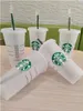 Sjöjungfrun gudinna Starbucks 24oz/710 ml plast tumlare återanvändbar klar dricka platt botten kopp pelare form lock halm muggar bardian