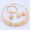 Jóias de cor de prata dourada de Dubai Conjunto de jóias para mulheres brasileiras Brincos de tendência de moda Brincos Anel Jewellry Conjuntos de jóias