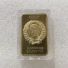 Presentes ussr soviético emblema nacional cccp banhado a ouro bullion barra lembrança russa coin.cx