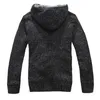 Men's Sweaters Fashion Men's Large Size Solid Color Zipper Plus Velvet Thick Coat Hooded CoatMen's Begu22