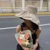女性黒いプリーツビッグサイズの漁師帽子丸ドーム気質ファッションオールマッチ春秋