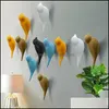 Other Home Decor Garden 2 Pcs Decorative Birds Wall Mounted Scarves Coat Hanger Coats Hats Keys Towels Hooks Drop Delivery 2021 3Pqyq