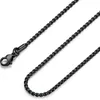 Цепи 2 мм 3 мм 4 мм мужские женщины из нержавеющей стали черная кабельная цепь Rolo Высококачественное ожерелье 18-36 дюймов Godl22