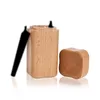 Smoking Natural Wood Dry Herb Tobacco Preroll Rolling Roller Cigarette Holder Separate Stash Case Portable Wooden Storage Cigar Container Lighter Box Jars DHL