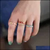 Band Rings Cute Lovely Enamel Heart Ring Gold Filled Pink Blue Red Colorf Bands Women Lady Fashion Finger Drop D Bdesybag Dhndo