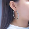 Hoop Huggie Crystal Edelstahl -Ohrring für Frauen hypoallergenen Schmuck empfindliche Ohren große große Ohrringe Hoops Schmuck 5962821