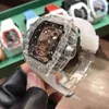 Luxury Mens Mechanics Watch Richa Milles Wristwatch Business Leisure Rm052 Fully Automatic Mechanical Crystal Case Tape Men's