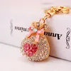 Keychains XDPQQ Fashion Lucky Bag Money Crystal Keychain Girl Pendant Car Creative Small Gift Rhinestone Heart Shaped Emel22