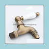 Bathroom Sink Faucets Antique Brass Wall Mounted Bathroom Mop Washing Hine Tap Decorative Outdoor Garden Small Taps 1512 F Drop Delivery 2021 Sink