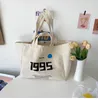 Evening Bags Ladies Canvas Shoulder Bag Female Artist Letter Print Tote Foldable Shopping Large Capacity Travel Girls Casual ToteEvening