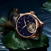 Zegarek Aesop Tourbillon zegarek Mężczyźni Chronograf 50m wodoodporny złoty mechaniczny zegarek mechaniczny dla Man Sapphire Solar Układ słoneczny