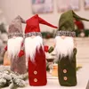 Champagne Faceless Bottle Cover Party Long White Beard Christmas Hat Old Man Bottles Cover Bag Doll Restaurang Dekorationer Tillbehör 8 5HB Q2