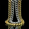 Nieuwe zilvergouden ijsketen bling cz zirkoon cubaanse link choker kettingen voor mannen hiphop sieraden statement gm