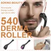 Microneedle Roller Dermaroller 540 A agulhas reais Titânio Anti queda de cabelo Tratamento Regçadeira de cabelo de 0,2 mm a 3,0 mm 540pins System de enfermagem de pele