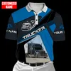 PLstarCosmos 3DPrint Truck Job Worker Poloshirt Benutzerdefinierter Name Team Lustiger Sommer Harajuku Ärmellose T-Shirts Fitness Unisex Stil 1 220713