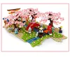 Großhandel SEMBO Sakura Kits Ideen Stadt Kirschblüte Japanische Sakura Baum Haus Mini Street View Modell Bausteine Kinder Spielzeug