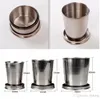 3 sizes Outdoor camping kitchen Stainless Steel Portable Travel Foldable Collapsible Cup 75ML picnic Folding Cup Hiking Mug With K1046871