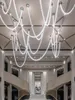 Chandeliers Customized Necklace Luxury LED Pendant Lights Post-Modern Staircase El Villa Engineering Lamps Glass Deco Ligting