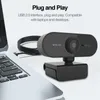 Camcorders 1080p Webcam Mini Computer PC Webcamera com câmeras rotatáveis ​​de plugue USB Conferência de videochamada de transmissão ao vivo