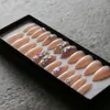 ALMOND Butterfly Crystal Luxury Stiletto Box 24pcs UV Acrílico Nails Bling Diy Balé Matte Pink Fasle Nails 220725