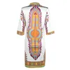 Fashion-3XL Plus Size Whole African Clothes Dashiki Dress for Women Casual Summer Hippie Print Dashiki Fabric Femme Boho Robe 228L296y