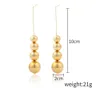 E2107 Simple Dangle Summer Long Ear Line Hanger oorbellen zilvergoud CCB kralen retro eenvoudige geometrische kroonluchter