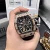 Роскошные швейцарские часы Richas Miers ZF Factory Tourbillon с автоматическим механизмом и датой для бизнеса и отдыха Milles Rm030 Machinery Gold Full Diamond Case Tape