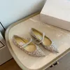 Tasarımcı-Baily Bale Düz Ayakkabı Gem-Süslenmiş Çivili Halhal Rhinestone Boncuklu Inci Sivri Toes Kadınlar Lüks Tasarımcılar Ayakkabı Mary Jane S