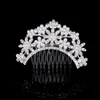 Mode headpieces bruids bruiloft tiara's prachtige strass rhinestone fijne kam bruids sieraden accessoires kristal parelhaarborstel