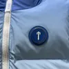22SS New Men Trapstar Jacket Vest Irongate 배지 Gilte-Ice Blue 1TO1 최고 품질의 자수 레터링 Zip Closure Vest Women Coat