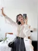 Women's Blouses & Shirts HziriP White Off Shoulders Sunscreen Full Sleeve Ruffles Sweet Chic Casual 2022 Loose Office Lady Elegant Sexy Slim