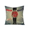 Coussin / oreiller décoratif simple face Love London Red Print Taie d'oreiller Fauxlin Coussins Drapeau britannique Lettres anglaises Housse de coussin S