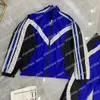 22Ss Mens Kvinnor Designers TrackSuits Dance Man Zipper Plaid Streetwear Windbreaker Running TrackSuit Men Designer Blue M-2XL