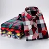 Eym merk flanel plaid shirt mannen katoen herfst mannelijke casual lange mouwen plus size hoge kwaliteit warme man kleding 220322