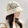 Chapéu de verão feminino pescador seção fina moda chapéus de estilo estrangeiro 2022 estilo quente oco crochê malha boné festa ao ar livre sol bonés de panela mais vendidos