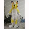Halloween długi futra żółta husky pies maskotka kostium kreskówkowy charakter karnawał festiwal fantazyjna sukienka dla dorosłych rozmiar stroju na przyjęcie na świeżym powietrzu