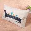 Poduszka Kreatywna kreskówka Dachshund gruba lniana bawełniana bawełniana poduszki dla zwierząt psy z kiełbasą pokrywa 3050cm2381835