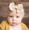 Bir boyutta yeni doğan yay başlığı çocuklar saç bandı kız kafa bandı naylon bowknot bebek kılları bebek bebek saç elastik türban çocuk saç aksesuarları