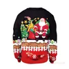 Suéteres masculinos Mulheres Mulheres Ugly Christmas Sweater Pullover Crew Neck Neck Sweweweathirts 3D Funny Impressed Reindeer Jumpers Topsmen's Olga22