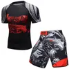 Rashguard Jiu Jitsu футболка MMA Shorts Sets Muay Thai Rash Guard Gym Класс BJJ Kickboxing Sport Cust MMA Clothing 220616