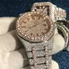 Zegarki designerskie kamienie moissanitowe Royal Watch Rose Gold Silver Pass Test Men Diamonds Jakość automatycznego ruchu mechanicznego luksusowy pełny