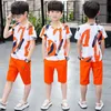 Ensembles de vêtements d'été en coton pour garçons, costume pour enfants de 4 6 8 10 12 14 ans, chemise à manches courtes et Short, 220620