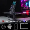 RGB Kondenser Mikrofon İPhone Android Dizüstü Bilgisayarlar İçin Mikrofon Oyun akışı videosu için kulaklık jakı ile profesyonel usb mikrofon