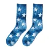 Stars Tie-Dyed Mid Tube Chaussettes Ins Street Fashion Couple Pour Hommes Grands Enfants Coton Skateboard Hiphop Sport Basketball