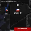 Chili pays drapeau t-shirt gratuit maillot personnalisé bricolage nom numéro 100 coton t-shirts haute rue mode chili t-shirts 220620