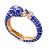 Bangle Hahatoto Trendy oświadczenie Chunky Enimal Elephant Enamel for Women Girls Gold Plated Party Biżuteria