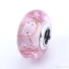 Andy Jewel 925 Sterling Silver Beads Handmade Lampwork Pink Glitter Murano Glass Charms Fits European Pandora Style Jewelry Bracelets & Necklace Murano 91670