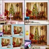 Curtain Drapes Custom 3D Christmas Tree Curtains For Living Room Bedroom Home Decor Sock Design Cortinas Drop Delivery 2021 Deco El Suppli