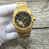 Męski zegarek mechaniczny z automatycznym mechanizmem wklęsłym, rozmiar 42 mm, szafirowe lustro, stal drobnoziarnista 316